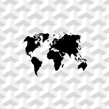 World map icon stock vector illustration flat design Illustrazione stock