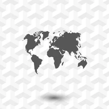 World map icon stock vector illustration flat design Stock Illustration