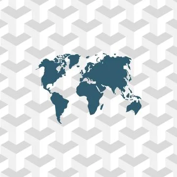 World map icon stock vector illustration flat design Stock Illustration