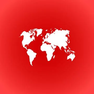 World map icon stock vector illustration flat design Stock Illustration