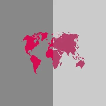 World map icon stock vector illustration flat design Stock Illustration
