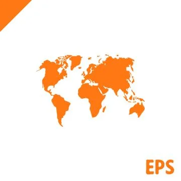 World map icon stock vector illustration flat design Stock Illustration