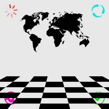 World map icon stock vector illustration flat design Stock Illustration