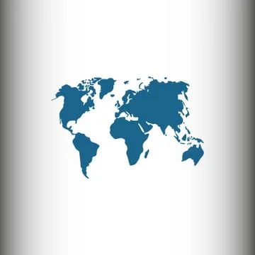 World map icon stock vector illustration flat design Ilustração Stock