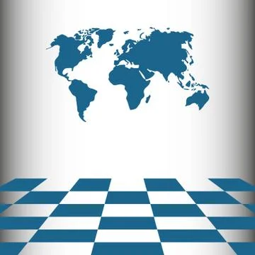World map icon stock vector illustration flat design Stock Illustration