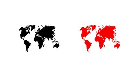 World map icon stock vector illustration flat design Stock Illustration