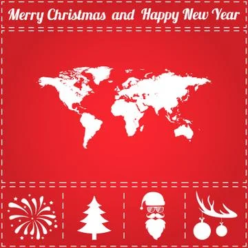 World map Icon Vector Stock Illustration