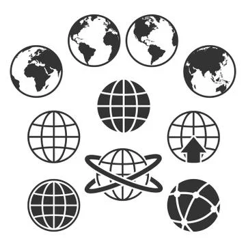 World map icons Stock Illustration
