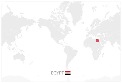 World Map with identification of Egypt Stock Illustration