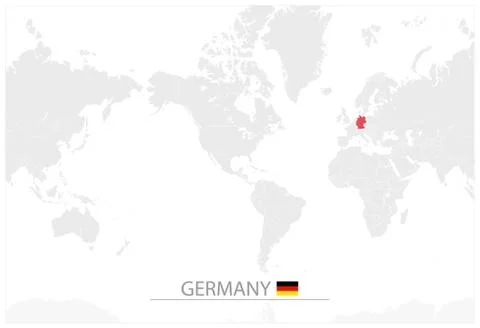 World Map with identification of Germany Stock Illustration