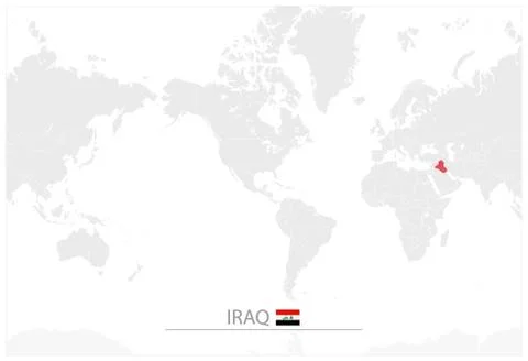 World Map with identification of Iraq Stock Illustration