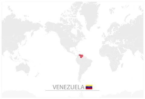 World Map with identification of Venezuela Stock Illustration