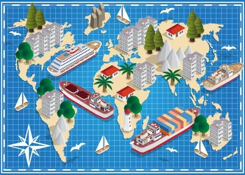 World map. Stock Illustration