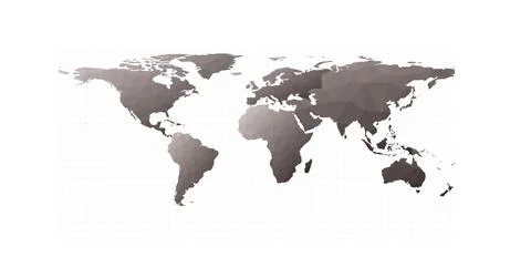 World map illustration. Equirectangular projection. Pretty vector illustratio Ilustración de archivo