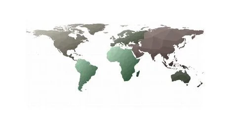 World map illustration. Equirectangular projection. Curious vector illustra.. Stock Illustration