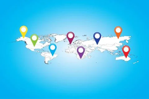 World map illustration isolated on clean background Stock Illustration