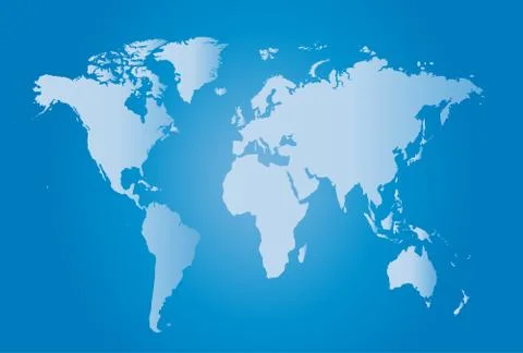 World Map Illustration with largest cities Stock Illustration