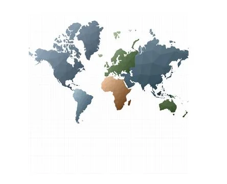 World map illustration. Mercator projection. Fair vector illustration. Illustrazione stock