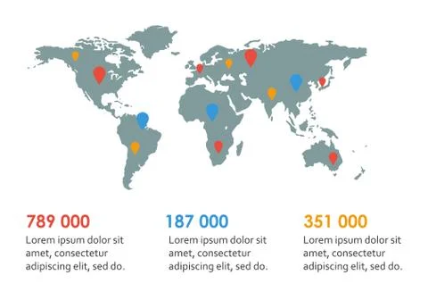 World map infographic design. Vector illustration. Stock Illustration