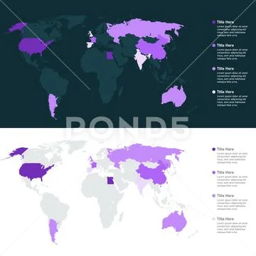 World Map Infographic, Heat Map, Vector Map, Countries Heat Map ...