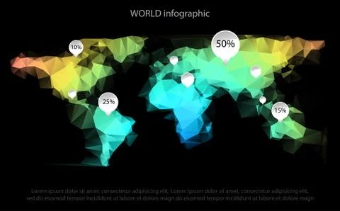World map infographic Illustrazione stock