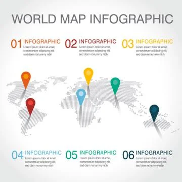 World map infographic Stock Illustration