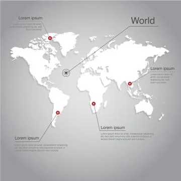 World map infographic template Stock Illustration