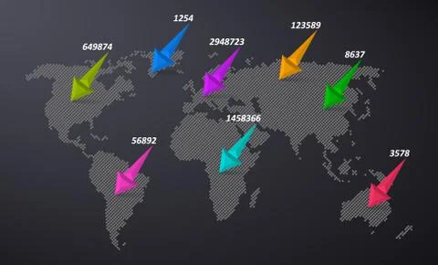 World map infographic template イラスト素材