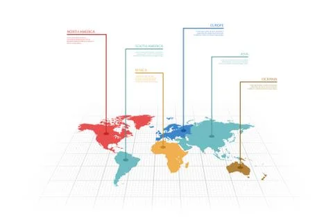 World map infographics. Stock Illustration