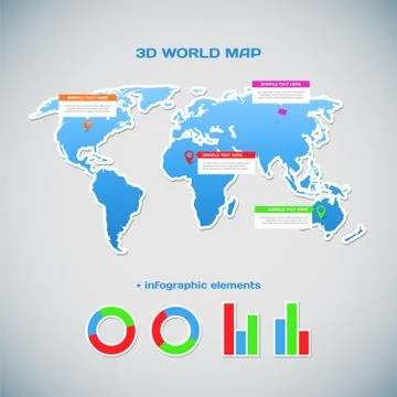 World map infographics イラスト素材