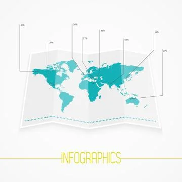 World map infographics. Vector eps10. Stock Illustration