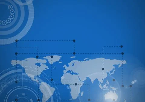 World map with interface 스톡 일러스트