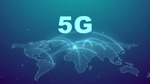 World map with internet wireless network connection. 5g technology Stock Footage 157207002