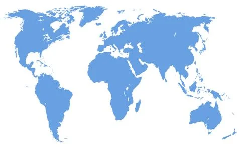 World map, isolated, clipping path Stock Illustration