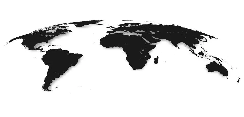 World Map Isolated on White Background in Gray Color. Vector Illustration. Stock Illustration
