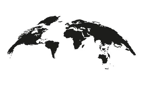 World map isolated on white background. 3D globe template. Vector illustration. Stock Illustration