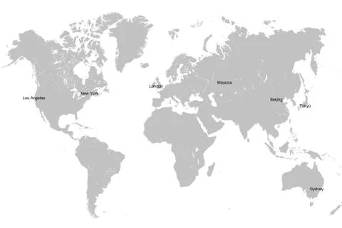 World map isolated on white. Stock Illustration