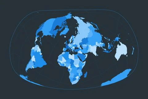 World Map. Jacques Bertin's 1953 projection. Futuristic world illustration .. Stock Illustration