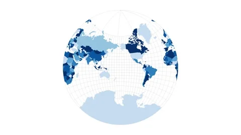 World Map. Lagrange conformal projection. Loopable rotating map of the world.... Stock Footage 231569500