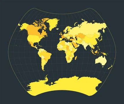 World Map. Larrivee projection. Futuristic world illustration for your info.. イラスト素材