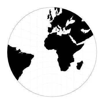 World map with latitude lines. Gnomonic projection. Plan world geographical.. Stock Illustration
