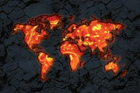 World map from lava stone Stock-Illustration