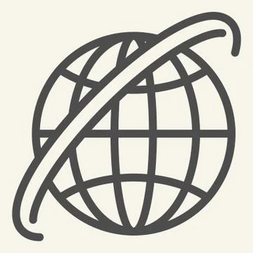 World map line icon. Globe vector illustration isolated on white. Earth outline Stock Illustration