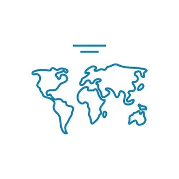World map linear icon concept. World map line vector sign, symbol, illustration. 스톡 일러스트