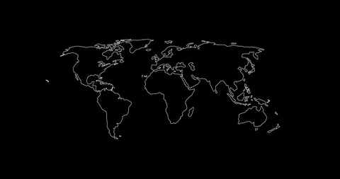 World map in lines 4K | Stock Video | Pond5