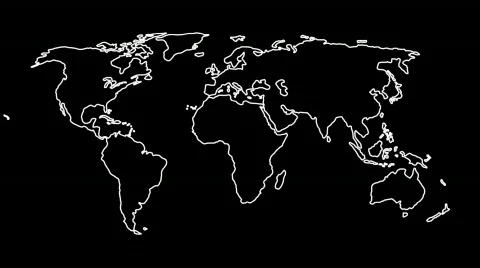 World map in lines HD Stock Footage 572555