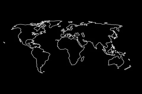 World map in lines NTSC | Stock Video | Pond5