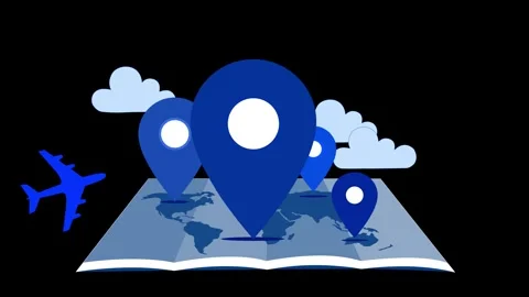 World Map with Location Pins Animation, ... | Stock Video | Pond5