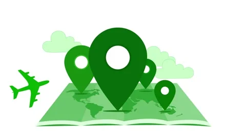 World Map with Location Pins Animation, Animated of a world map with locati.. Stock Footage 317850898