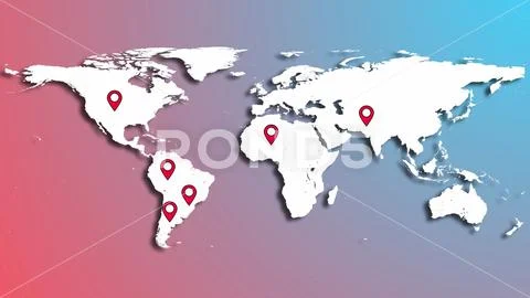 World map with location point. Showing location icon on earth map ...
